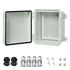 LeMotech Electrical Box, IP67 Waterproof Hinged Cover Stainless Steel Latch Junction box, ABS Plastic Electrical Enclosure with Mounting Plate,Wal...