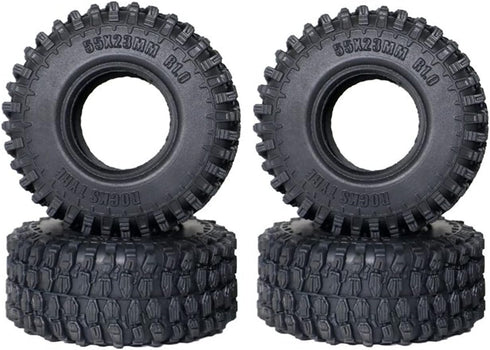 4 pcs 1.0 Tires Rubber Crawler Tires with Foam 55 * 23mm for 1/24 RC Crawler Car Axial SCX24 90081 AXI00001 AXI00002 Upgrade Tyres?Black...