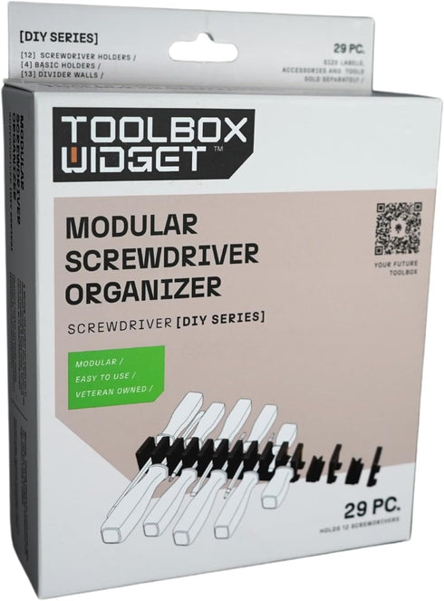 Toolbox Widget DIY Series - Screwdriver Organizer, NON-MAGNETIC, Modular & Expandable for Tool box Drawer, Screwdriver Holder for Small and Large ...