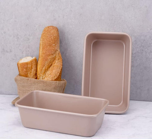 1Lb Bread Toast Baking Loaf Pan Truly Nonstick 9.57 x 5.7Inch (Inner Size 8.1x4.1) Double Thicker Color Evenly Easy Clean Dishwasher Safe Nontoxic...
