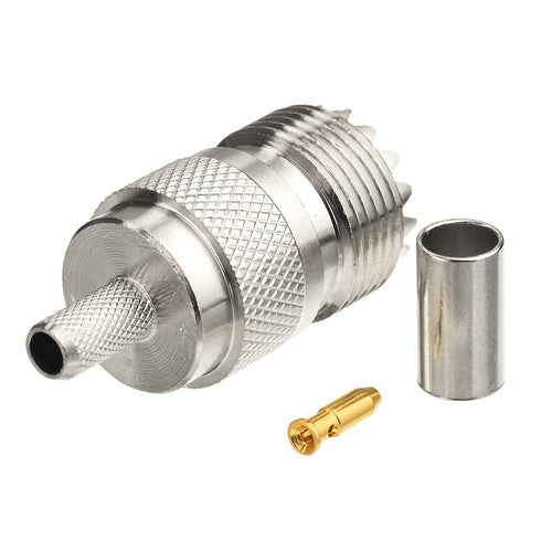 wlaniot PL259 Crimp Connectors + SO239 Crimp Connectors Kit PL-259 SO-239 Solder Connector Crimp with RG58 RG142 RG400 LMR195 RG303 RG141 Low Loss...