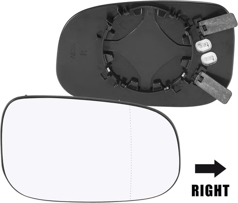 X AUTOHAUX Car Rearview Right Passenger Side Heated Mirror Glass Replacement W/Backing Plate for Volvo C30 2007-2013 S40 2007-2012 C70 2008-2013 S...