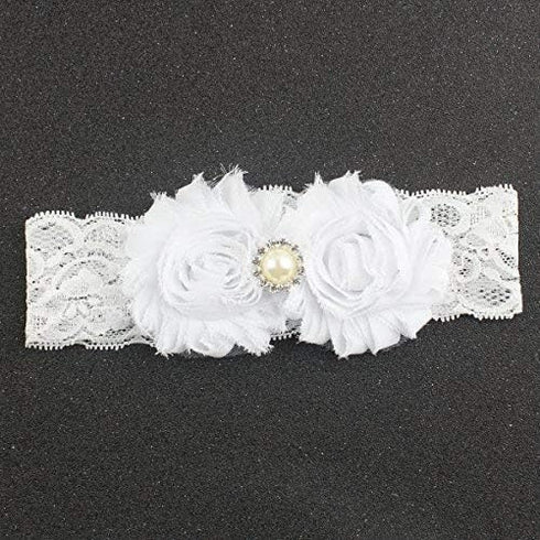 Miugle Baby Christening Headbands Baby Girl Baptism Headbands with Bows, White, 0-3years...