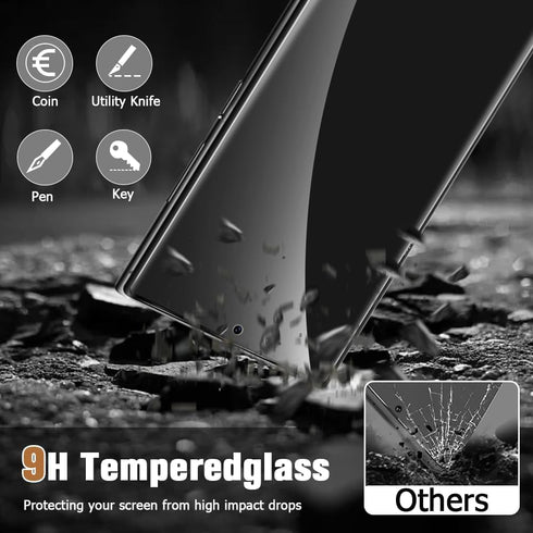 [2+2 Pack Galaxy Note 10 Screen Protector, 9H Tempered Glass with Camera Lens Protector, Ultrasonic Fingerprint Support, 3D Curved, HD Clear Scrat...