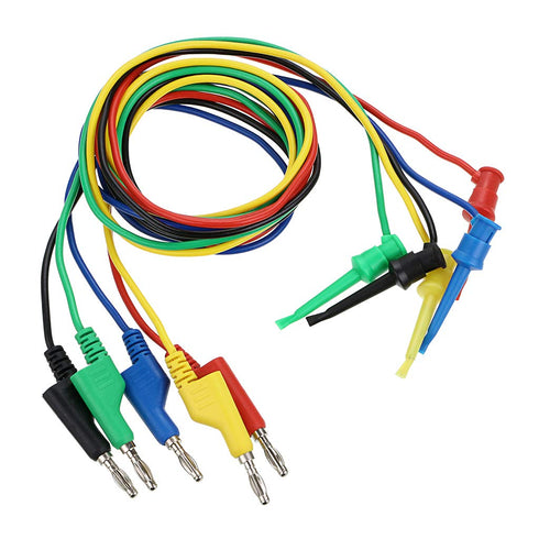 Sumnacon 39 Inch Multimeter Test Lead Set - 5 Pcs Stackable Banana Plug to Test Hook Wire Cable Kit with Protective, Flexible Wire Leads for Elect...
