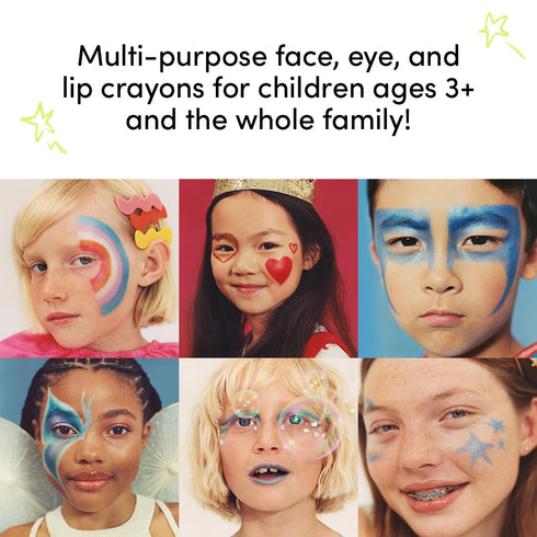 Evereden Kids Fantasy Face Crayon: Ice Queen - Non Toxic Kids Makeup & Multi-Purpose Face, Eye, & Lip Crayon - Creamy Clean Makeup for Kids - Vega...