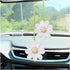 Crochet Daisy Car Accessories, Automotive Stuff Charm Ornament Pendant Knitted Cute Rear View Mirror Hanging Interior Decoration Aesthetic Handmad...