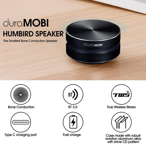 mini speaker, 1 Pack Wirelessly BT Speaker Bone Conduction Speakers Mini Portable Loud Stereo Sound Built-in Mic Sound Box for Home,Outdoor,Travel...