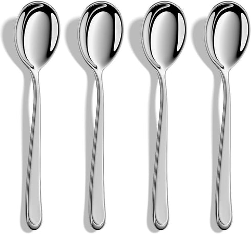 Long Handle Spoons,Korean Spoon,8.4 Inch Soup Spoons,18/10 Stainless Steel Korean Soup Spoons,Asian Soup Spoon,Set of 4....
