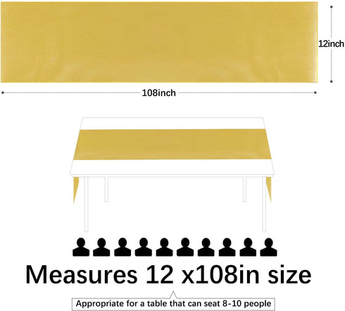 5 Pack Satin Table Runners 12 x 108 inches Long Silk and Smooth Fabric Gold Table Runner for Party Wedding Banquet Birthday Graduations Decoration...