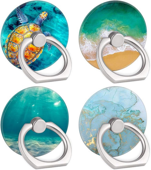 4-Pack Phone Ring Holder 360 Rotation Finger Stand Grip Kickstand for Smartphones and Tablets (Turtle)......