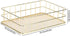 Wire Mesh Basket, Golden Desktop Metal Storage Basket Iron Grid Storage Tray Net Basket Storage Bins for Home Cosmetic Stationery (9.6 x 6.5 x 2.6...
