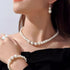 Tatibana 4 Pcs Pearl Jewelry Set 1920s Costume Jewelry Pearl Necklaces Pearl Hoop Earring Pearl Bracelet Pearl Ring for Women Wedding Jewelry Sets...