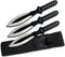 Perfect Point Throwing Knife Set – Set of 3 Throwers, Black and Satin Finish Stainless Steel Blades w/Black Handles, Includes Nylon Sheath, Well B...