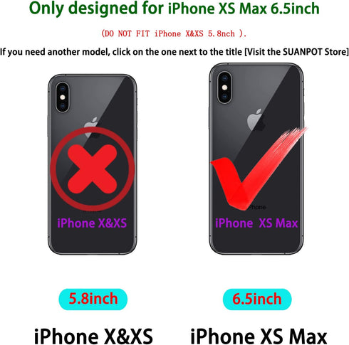 SUANPOT for iPhone Xs Max 6.5"(Non XS 5.8") with RFID Blocking Leather Wallet case Credit Card Holder,Flip Folio Book Phone case Shockproof Cover ...