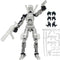 (Assembly Completed) 5.5 Inch T13 Action Figure with Lots of Weapons,3D Printed Multi-Jointed Movable Transparent Dummy 13 Toy...