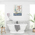 Bathroom Decor Wall Art Farmhouse Flower Pictures Floral Bathroom Wall Decor Bath Towel Bathroom Pink Poppy Vase Canvas Prints Blue White Painting...