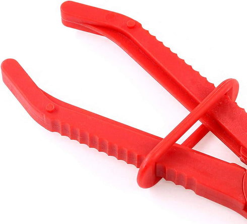 Swpeet 3Pcs Red Line Clamps Flexible Hose Clamps Pliers Kit, Hose Pinch Off Pliers Set Line Clamps for Brake Hoses, Fuel Hoses, Coolant Hoses, Mos...