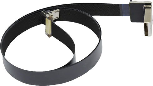 Long Flat Slim Thin Ribbon FPC Micro USB Male 90 Degree Angled up to Standard USB A Male 90 Degree Angled for sync and Charging Black (100CM Micro...