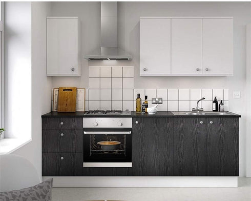 Black Wallpaper Wood Peel and Stick Wallpaper Self Adhesive Film Black Contact Paper Countertop Furniture Kitchen Wall Waterproof Removable Self S...