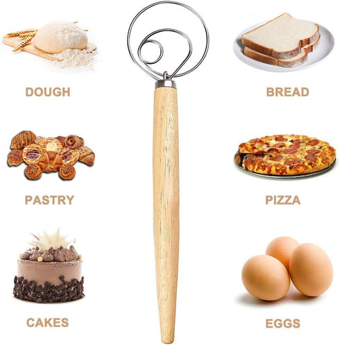 2 Pcs Danish Dough Whisk Large Stainless Steel...