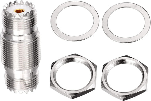 Superbat SO-239 Bulkhead Connector UHF Female Nut Bulkhead Panel Mount Connector, SO239 to SO 239 Adapter for J pole antenna 1/4 Wave antenna etc....