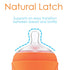 PopYum 9 oz Orange Anti-Colic Formula Making/Mixing/Dispenser Baby Bottle with #2 Medium Flow Nipple, 260 ml, BPA-Free, Natural Latch...