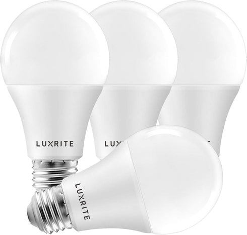 LUXRITE A19 LED Light Bulbs 100 Watt Equivalent Dimmable, 2700K Warm White, 1600 Lumens, Enclosed Fixture Rated, Standard LED Bulbs 15W, Energy St...