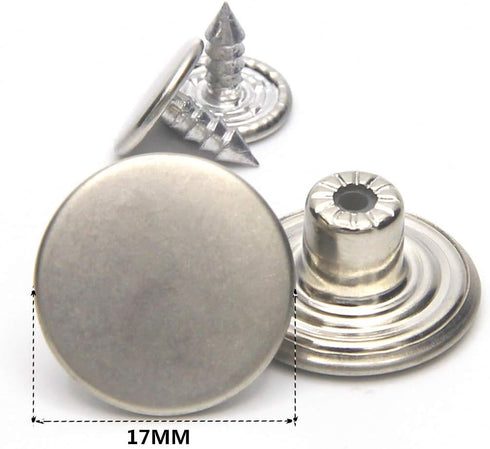 12 Sets Jean Tack Buttons Metal Replacement Kit, Matte Silver (Silver)...