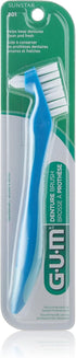 GUM Denture Brush - Dual Headed Hard Bristle Toothbrush for Dentures & Acrylic Retainers - Dentist Recommended Denture Cleaner (6pk)...