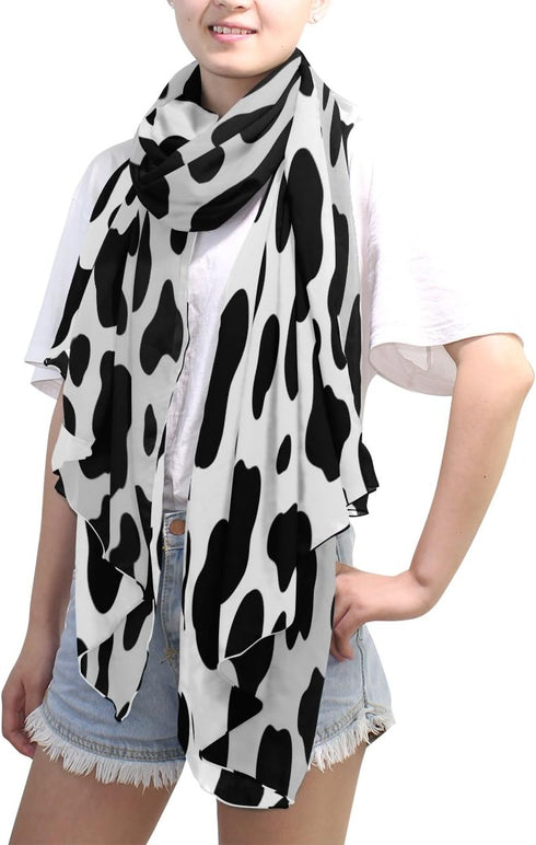 ALAZA Use4 Fashion Cow Print Chiffon Silk Long Scarf Shawl Wrap...