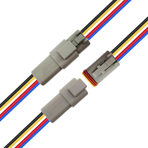 HYAT 14 AWG 4 Pin DT Connector Waterproof Automotive Electrical Connector, Male and Female Way Auto Electrical Wire Connectors Harness for Car Tru...