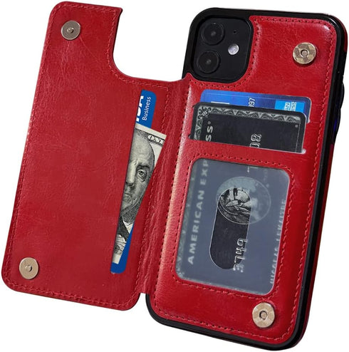 MIDOLA Wallet Case for iPhone 11 with Card Holder Cover Cell Phone Leather Protective Purse 6.1 Inch Red...