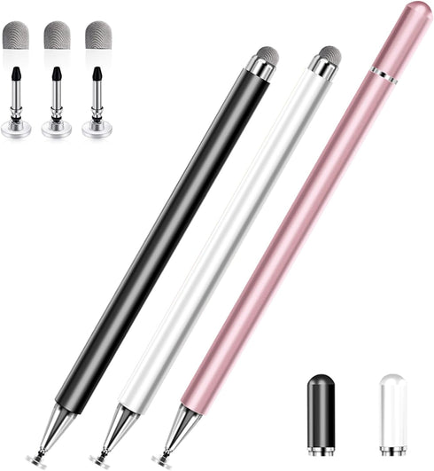 Stylus Pens for Touch Screens, 2 in 1 High Precision Universal Stylus Pen for iPad Compatible with Apple, iPhone, iPad, Android, Samsung Tablets, ...