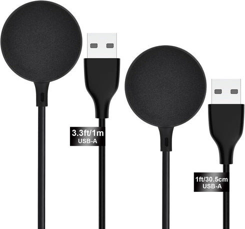 SEVENKA 2-Pack USB Wireless Charger for Samsung Watch Charger, Galaxy Watch6/6 Classic/ 5/5 Pro/4/4 Classic/3/Active 2/1, 1m Long & 30cm Short Rep...
