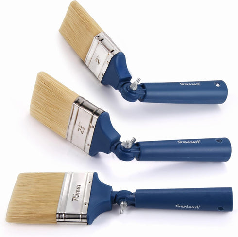 Multi Angle Adjustable Masonry Paint Brush, Stain Brushes for Fence & Wall Painting (3Pack Assorted Sizes)...