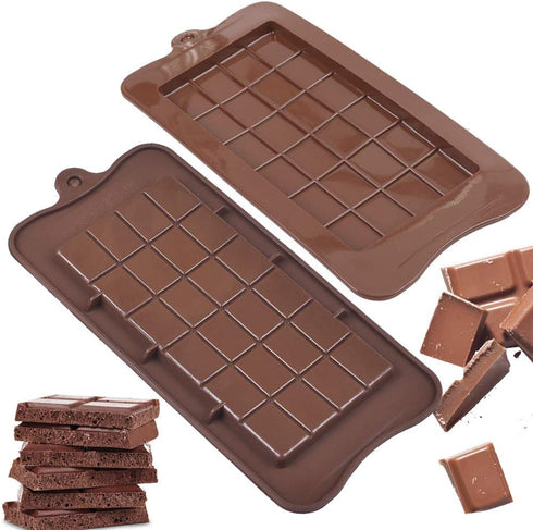 Newk Chocolate Silicone Molds, Break-Apart Candy and Energy Bar Silicone Molds, Pack of 6...
