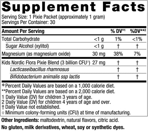 Nordic Naturals Kids Probiotic Pixies, Mixed Berry - 30 Packets - 3 Billion CFU - Digestive Wellness, Immune Support - Non-GMO, Vegan - 30 Serving...