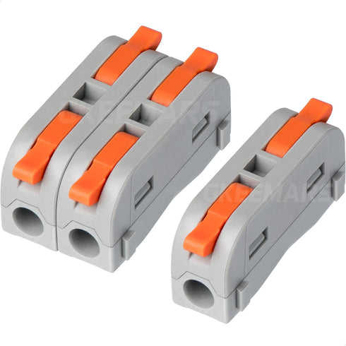GKEEMARS 50 Pcs Mini Lever Wire, 1 Conductor Compact Wire Connectors Splicing Connectors for Circuit Inline 24-12 AWG (1 in 1 Out)...