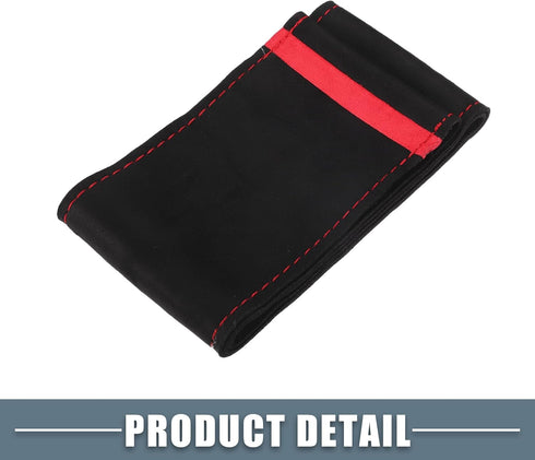 Car Hand Sewn DIY Steering Wheel Cover Breathable Comfortable 38cm Stitch on Wrap Cover Suede Red Black Stitches Red...