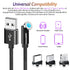 540° Rotating Magnetic Charging Cable (4 Pack 3/3/6/6ft) USB C Magnetic Phone Charger Cable 3 in 1 2.4A Fast Charge Cord for iPhone Samsung Moto O...
