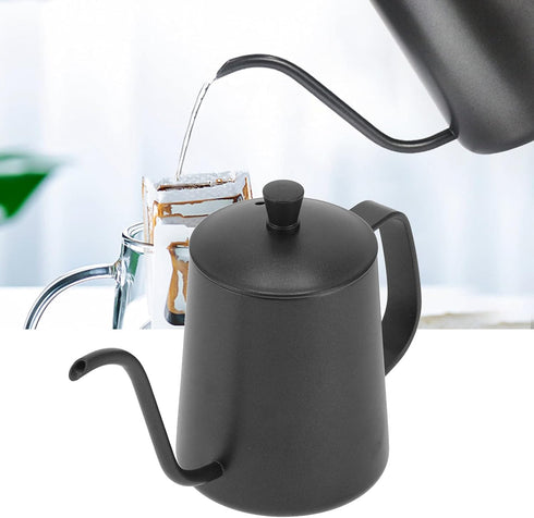 350ml Gooseneck Coffee Kettle, 304 Stainless Steel Tea Kettle for Stovetop, 11.3 oz Long Spout Tea Pot for Home Kitchen Office Hotel(Black)...