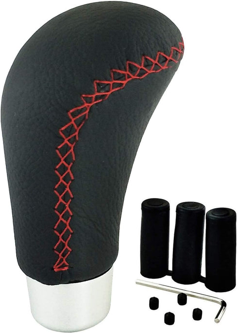 Lunsom Leather Shift Knob, Car Gear Shifter Stick Auto R Style Shift Stick Handle Head Gear Shift Lever Knob for Most Manual Transmission Vehicle ...