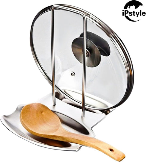 Pan Lid Holder Progressive Lid and Spoon Rest Shelf 304 Stainless Steel Pan Lid Organizer Kitchen Decor Tool...
