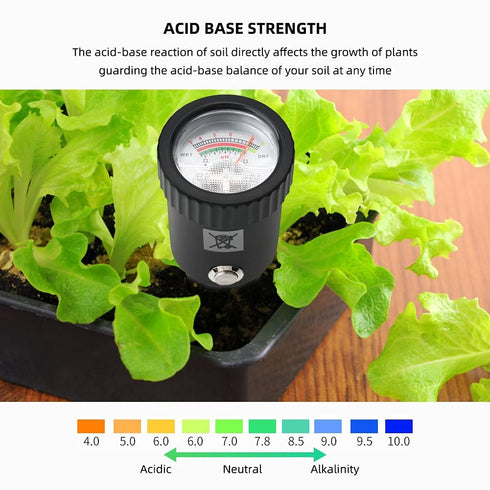 Soil PH Meter, Portable Vt-05 Hygrometer Moisture Sensor Tester PH Instrument Gardening Farm Lawn Test Kit Tool Digital Plant Probe Water Hydromet...
