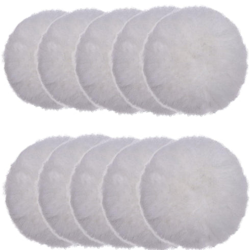 OKAYDA Lambswool Polishing Pads 4 inch Soft Sheepskin Buffing Pads with Hook and Loop Back Design Cutting Pad for Car, Furniture, Glass and So On...