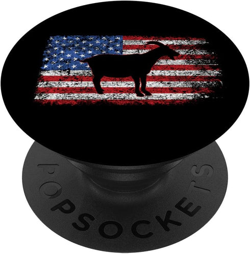 Goat American Flag Vintage Farm Farming Goats PopSockets Grip and Stand for Phones and Tablets...