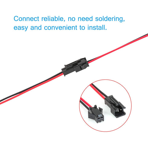 JST SM Connector 40 Pack, VANDESAIL SM 2Pin Jack Plug Male to Female Wire Connector Adapter Electrical Cable for LED Light Strip 20 Pairs 10CM (JS...