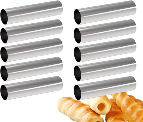 16 Pack Cannoli Tubes Molds Set, With 4.7 Inch Non Stick Cannoli Tubes Large, Reusable Piping Bag, Brush and Stainless Steel Tips, Cannoli Forms K...