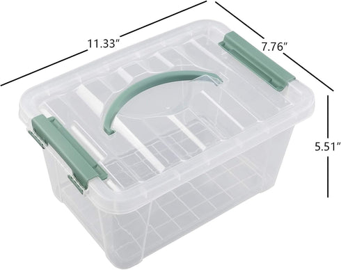 4-Pack 6 Quarts Clear Storage Box Tote, Plastic Bins with Lids...